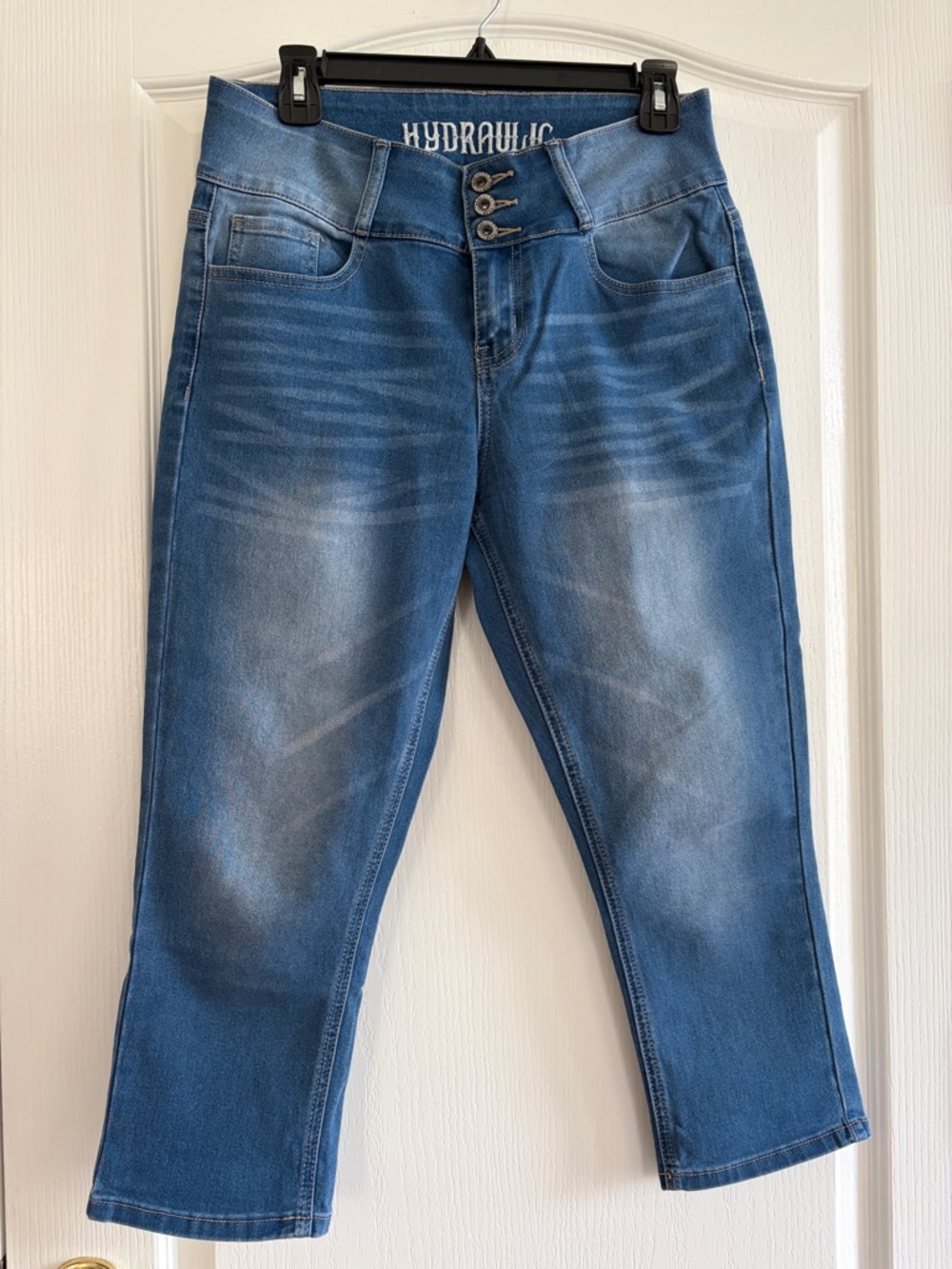 Hydraulic Blue Faded High-Rise Cropped Jeans Sz 6